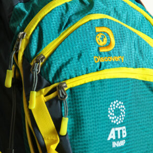 Mochila camping Discovery - Celeste y Amarillo - Imagen 4
